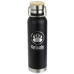 Cusano Vacuum Insulated Stainless Bottle with Bamboo Cap - 22 oz.
