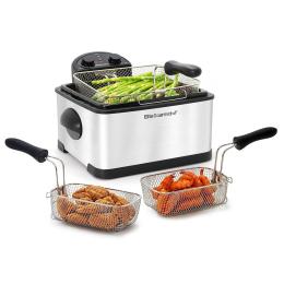 Dual Basket Stainless Steel Deep Fryer - 4qt
