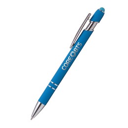 Ellipse Rubberized Pen w/ Stylus - Soft Brights