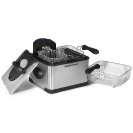 Dual Basket Stainless Steel Deep Fryer - 4 qt