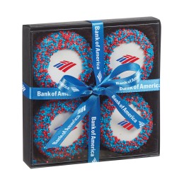 Your Brand Color Sprinkled Oreos® with Printed Logo Gift Box - 4 pc