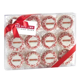 Your Brand Color Sprinkled Oreos® with Printed Logo and Custom Hang Tag - 12 pc