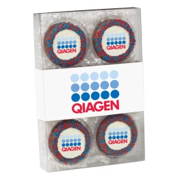 Your Brand Color Sprinkled Oreos® with Printed Logo and Custom Box Sleeve - 6 pc