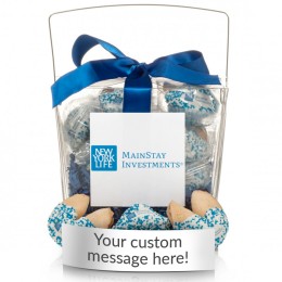 Custom Fortune Cookies - 12pc. Clear Take-out Pail with Custom Message
