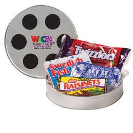 Custom Film Reel Tin with Theater Candy