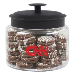 Glass Cookie Jar with Chocolate Covered Oreos