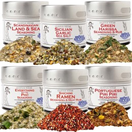 Gustus Vitae Global Foodie Favorites World-Spanning 6 Pack Seasoning Collection (For Canada)