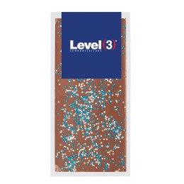 Gourmet Belgian Chocolate Bar with Your Brand Color Sprinkles