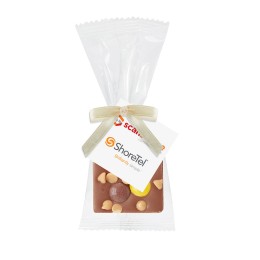 Gourmet Belgian Chocolate Bite-Sized Bar with Your Choice of Topping