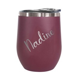 Insulated Stemless Wine Tumbler - 12 oz. (Personalized Name) - Burgundy