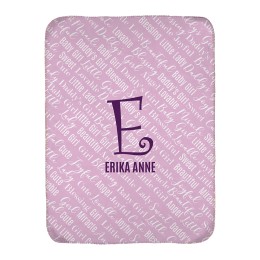 Sherpa Lined Baby Blanket (Personalized Name) - Purple