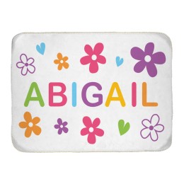 Floral Kid's Sherpa Lined Throw Blanket (Personalized Name)