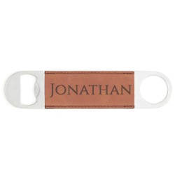 Serif Leatherette Bottle Opener (Personalized Name)