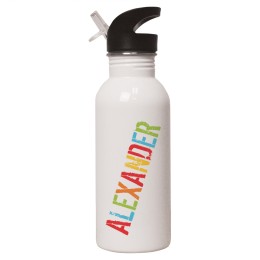 Kid's Stainless Water Colorful Bottle (Personalized Name) - Red