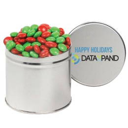 Hershey's®️ Holiday M&M's®️ in Custom Half Quart Gift Tin