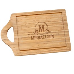 Large Bamboo Cutting Board (Personalized Initial & Name - Horizontal)