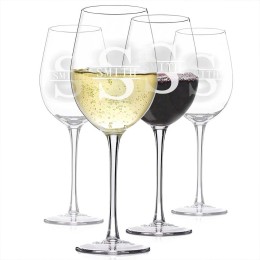 Personalized Wine Glasses, Set of 4 - Oakmont