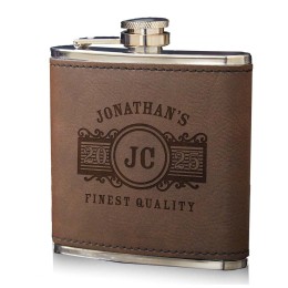 Fitzgerald Personalized Leather Flask - Marquee