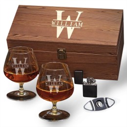 Personalized Boxed Cognac Glasses Set - Oakmont