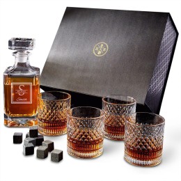 Personalized 7 pc Luxury Truman Whiskey Decanter Set - Oakmont
