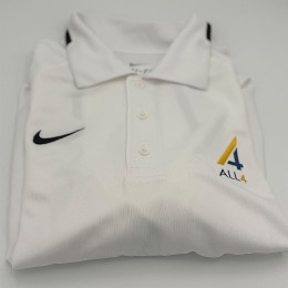 Mens White Nike DRI-FIT Polo - ALL4 (Embroidered)