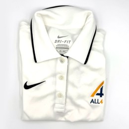 Womens White Nike DRI-FIT Polo- ALL4 (Embroidered)