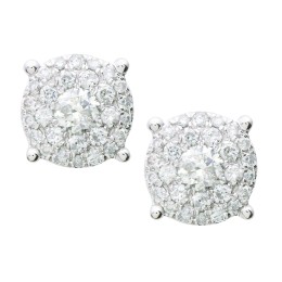 .50twt Diamond Multi-Stone 14k White Gold Earrings