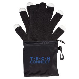 Touchscreen-Friendly Winter Gloves In Pouch - Black
