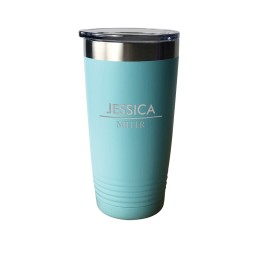 Vacuum Insulated Travel Mug - 20 oz. (Personalized Name) - Teal