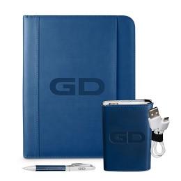 Tuscany™ Mobile Portfolio Power Bank & Pen Set - Blue-Navy
