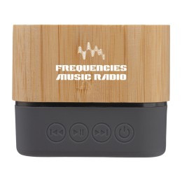 Custom Cadence Bamboo Wireless Light-Up Speaker