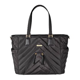 MinkeeBlue Madison Puffer Tote w/Lunch and Shoe Bag