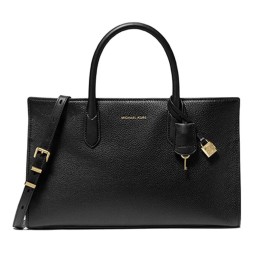 Michael Kors Scarlett Leather Satchel - Black - Medium