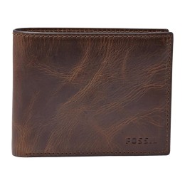 Fossil Derrick Flip ID Bifold WalletDark Brown