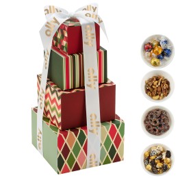 Candy Treats Holiday Gift Box Tower - Geometric Sweet & Salty