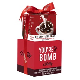 Custom Mrs. Fields Mug & Cookies with Hot Chocolate Bomb Gift Set