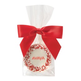 Your Brand Color Sprinkled Oreo® with Printed Logo - Individual Wrap with Bow