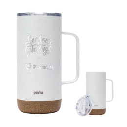 Perka® Kerstin 304 Double Wall Stainless Steel Mug 16 oz. - White