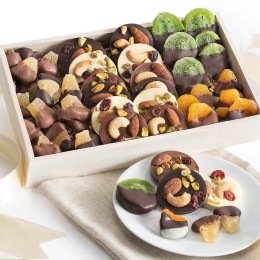 Premium Belgian Chocolate Covered Dried Fruit and Mendiant Gift Tray