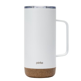 Perka® Kerstin 304 Double Wall Stainless Steel Mug 16 oz. - White