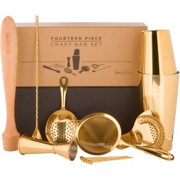 A Bar Above Gold Stainless Steel Mixologist Craft Bar Set - 14 pc.