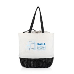 Coronado Canvas and Willow Basket Tote (Custom)