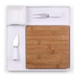 Peninsula Cutting Board Serving Tray with Cheese Tools