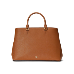 Polo Ralph Lauren Hanna Crosshatch Large Leather Satchel Bag