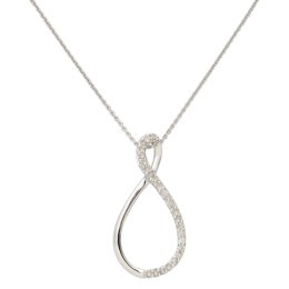 10k White Gold Diamond Infinity Necklace - 0.15twt