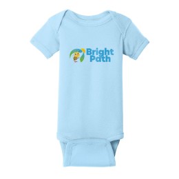 Rabbit Skins™ Infant Baby Rib Bodysuit Onesie - Short Sleeve (BrightPath)