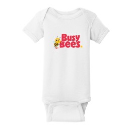 Rabbit Skins™ Infant Baby Rib Bodysuit Onesie - Short Sleeve (Busy Bee)