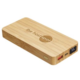 Bamboo Dual Port Power Bank with 10W Wireless Charger - 10000 mAh