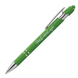 Ellipse Rubberized Pen w/ Stylus - Soft Brights