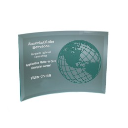 Curved Prisma Jade Glass Award - Medium